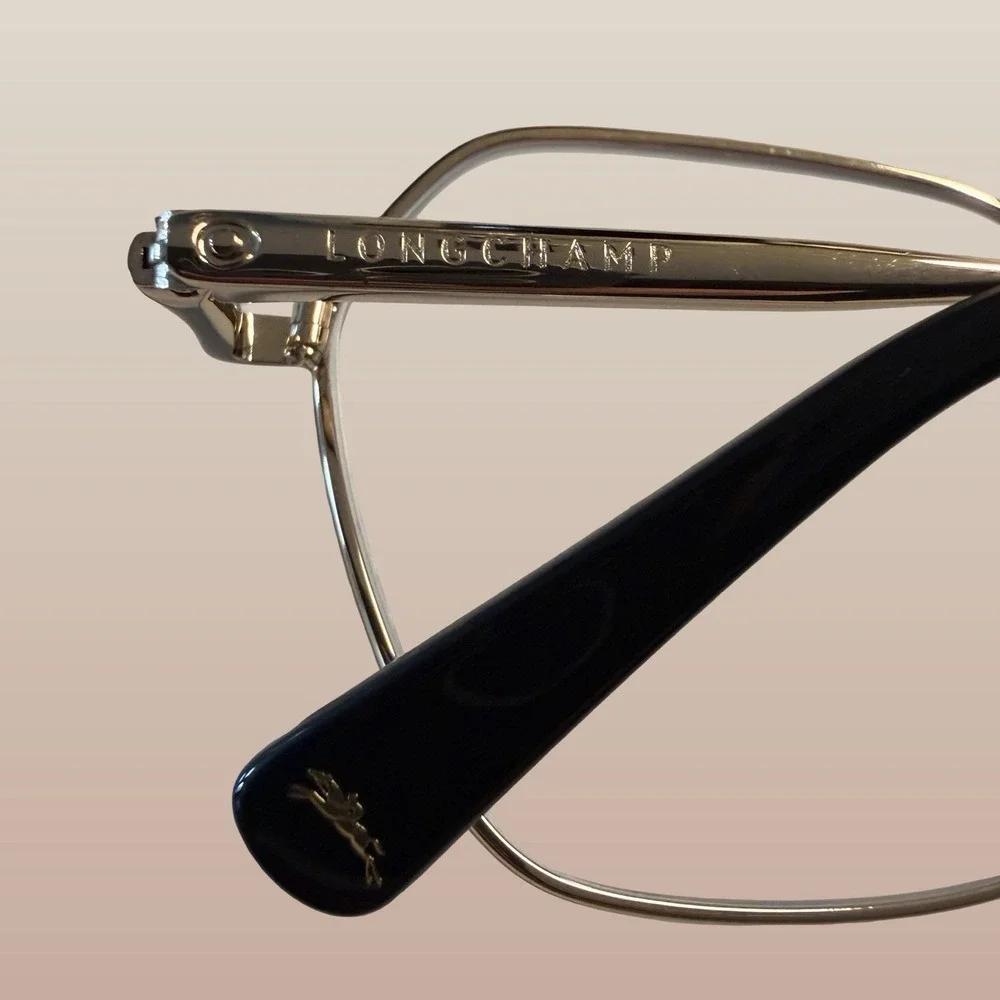 Longchamp LO2152 728 Women Eyeglasses Gold Black Gun Metal Frames 53-19-140 Case